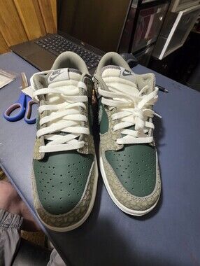 Nike Dunk "Urban Landscape" Low Top Sneakers in Green and Beige Size 10.5m